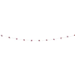 Xenos Kerst lichtslinger met strikjes - rood - 1.9 meter- Kerstverlichting|Kerstboom Verlichting