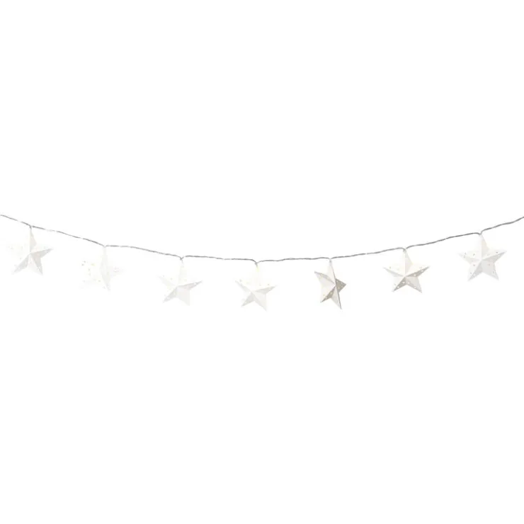 Xenos Kerst lichtslinger met sterren - wit - 1.35 meter- Kerstverlichting|Kerstboom Verlichting