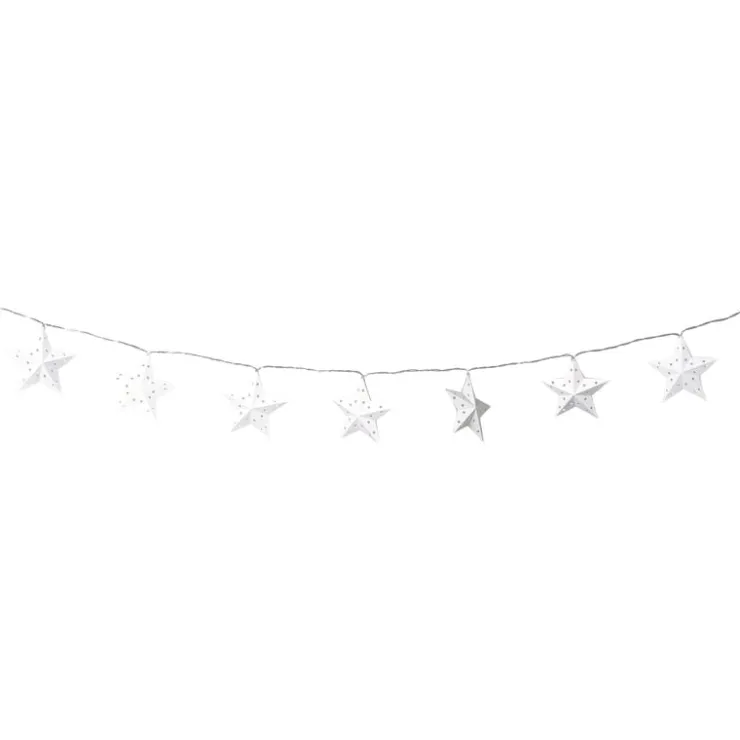 Xenos Kerst lichtslinger met sterren - wit - 1.35 meter- Kerstverlichting|Kerstboom Verlichting
