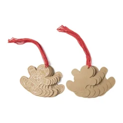 Xenos Kerst naamkaartje - kraft - diverse varianten - 6x6 cm- Kerst Inpakken