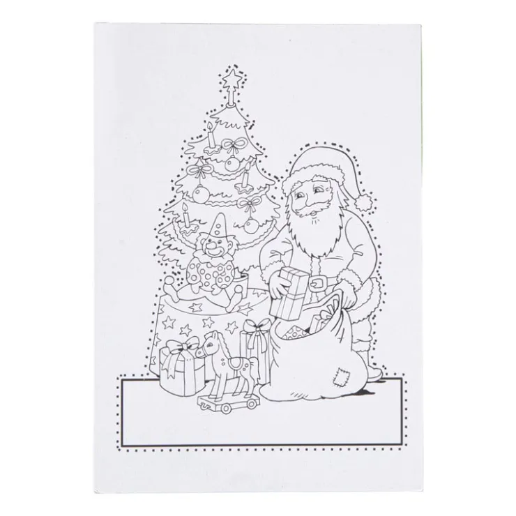 Xenos Kerst prikblok met prikpen - 12 prik- en kleurplaten- Kleurboeken|Kerst Knutselen