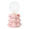 Xenos Kerst tafellamp - roze - ø10.5x16.5 cm- Kerstverlichting|Led Lampen