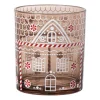 Xenos Kerst waxinelichthouder groot - bruin - ø9x10 cm- Waxinelichthouders