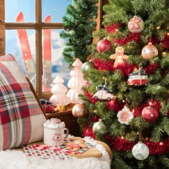 Xenos Kerstbal bloem - wit- Kerstballen