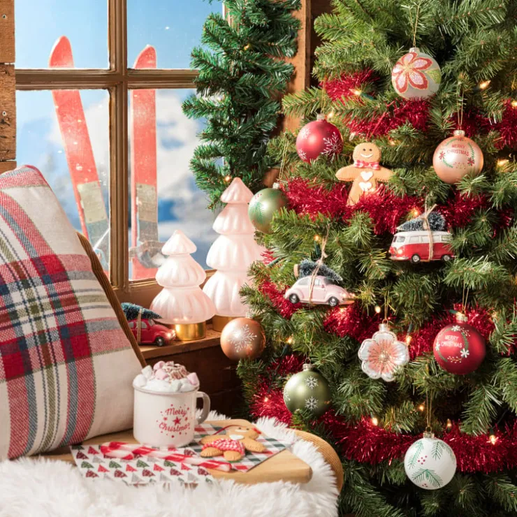Xenos Kerstbal bloem - wit- Kerstballen