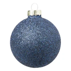 Xenos Kerstbal box - blauw - set van 8- Kerstballen