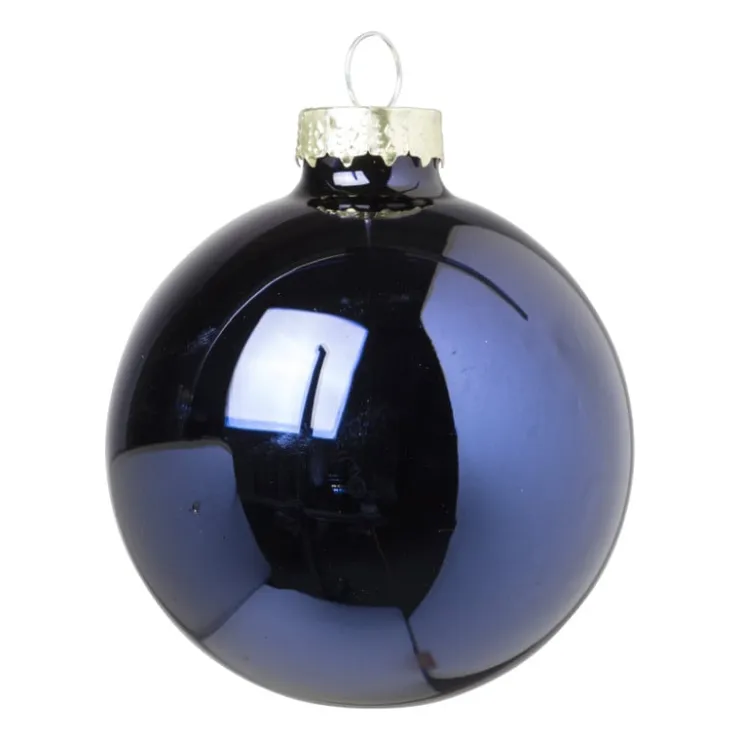 Xenos Kerstbal box - blauw - set van 8- Kerstballen