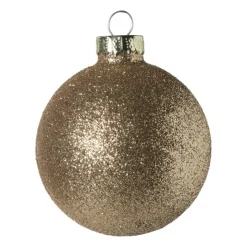Xenos Kerstbal box - goudkleurig - set van 8- Kerstballen