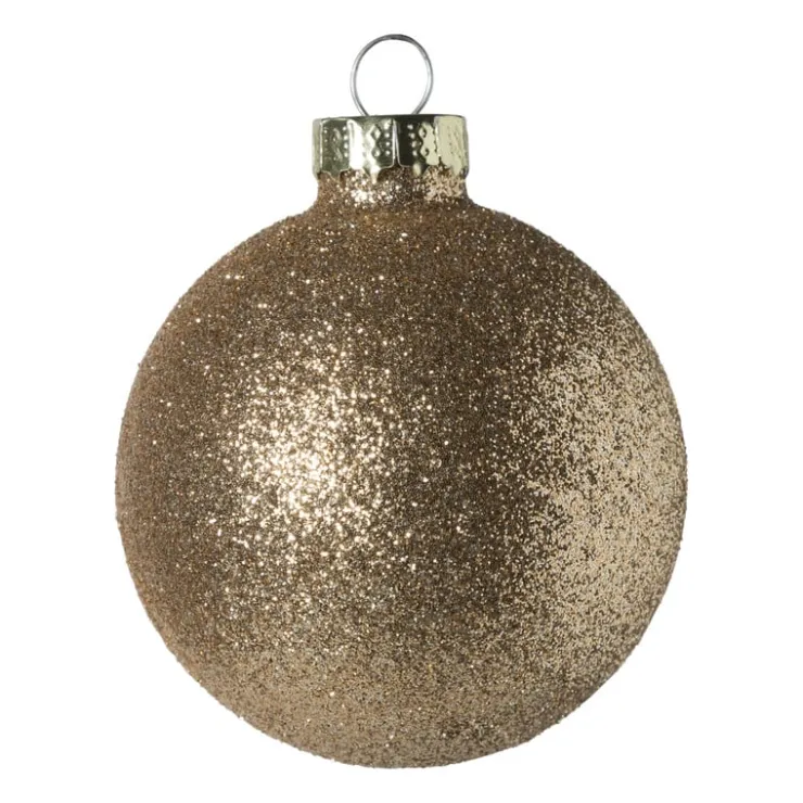 Xenos Kerstbal box - goudkleurig - set van 8- Kerstballen