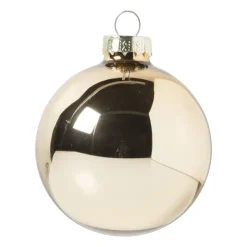 Xenos Kerstbal box - goudkleurig - set van 8- Kerstballen