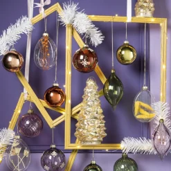 Xenos Kerstbal box - set van 8 - ø7 cm- Kerstballen