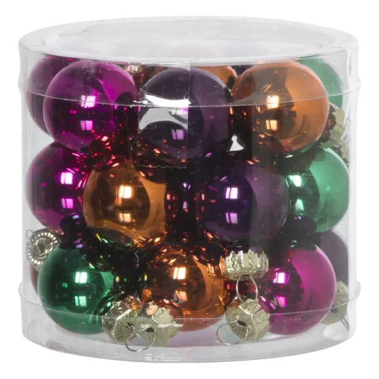 Xenos Kerstbal box boho - multikleur - set van 24- Kerstballen