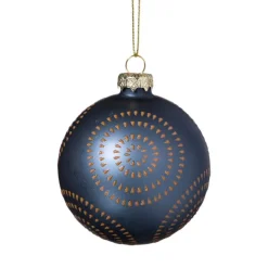 Xenos Kerstbal cirkels stipjes - bruin- Kerstballen