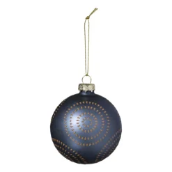 Xenos Kerstbal cirkels stipjes - bruin- Kerstballen