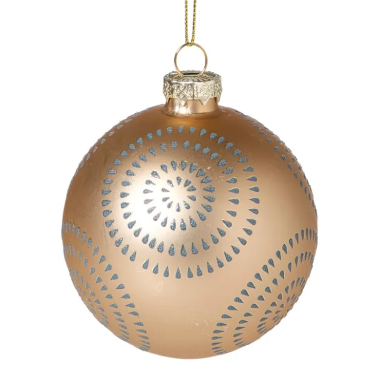 Xenos Kerstbal cirkels stipjes - goudkleurig- Kerstballen