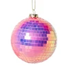 Xenos Kerstbal discobal - roze- Kerstballen
