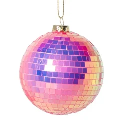 Xenos Kerstbal discobal - roze- Kerstballen