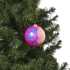 Xenos Kerstbal discobal - roze- Kerstballen
