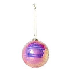 Xenos Kerstbal discobal - roze- Kerstballen