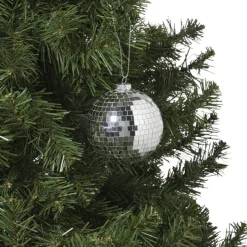Xenos Kerstbal discobal - zilverkleurig- Kerstballen