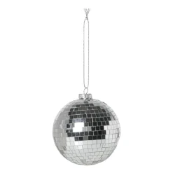 Xenos Kerstbal discobal - zilverkleurig- Kerstballen
