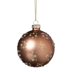 Xenos Kerstbal figuurtjes glitter - bruin- Kerstballen