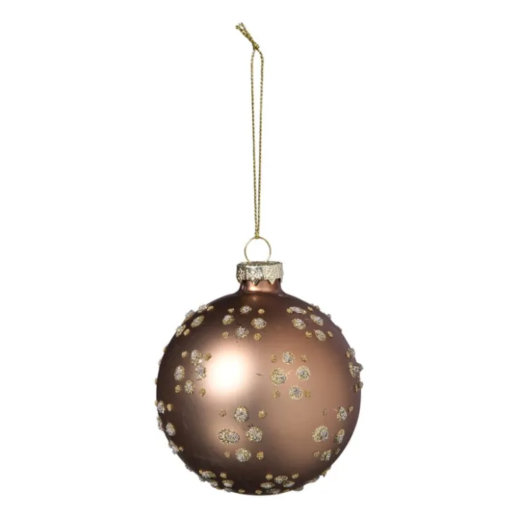 Xenos Kerstbal figuurtjes glitter - bruin- Kerstballen