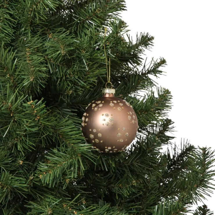 Xenos Kerstbal figuurtjes glitter - bruin- Kerstballen