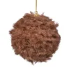 Xenos Kerstbal fluffy - bruin- Kerstballen