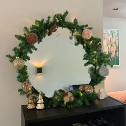 Xenos Kerstbal fluffy - grijs- Kerstballen