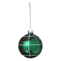 Xenos Kerstbal geruit - groen- Kerstballen