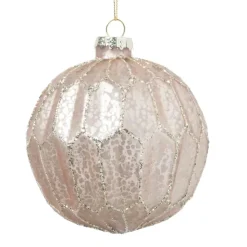 Xenos Kerstbal Kersthanger - roze - 10 cm- Kerstballen
