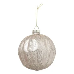 Xenos Kerstbal Kersthanger - roze - 10 cm- Kerstballen