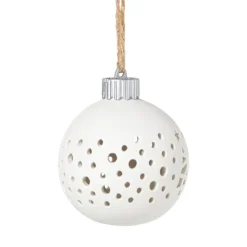 Xenos Kerstbal LED stippen - wit- Kerstballen