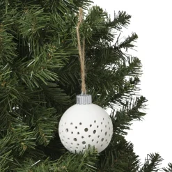 Xenos Kerstbal LED stippen - wit- Kerstballen