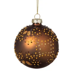 Xenos Kerstbal mat - donkerbruin- Kerstballen