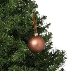 Xenos Kerstbal met gouden sterretjes - roze- Kerstballen