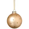 Xenos Kerstbal met sterretjes - beige- Kerstballen