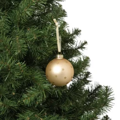 Xenos Kerstbal met sterretjes - beige- Kerstballen