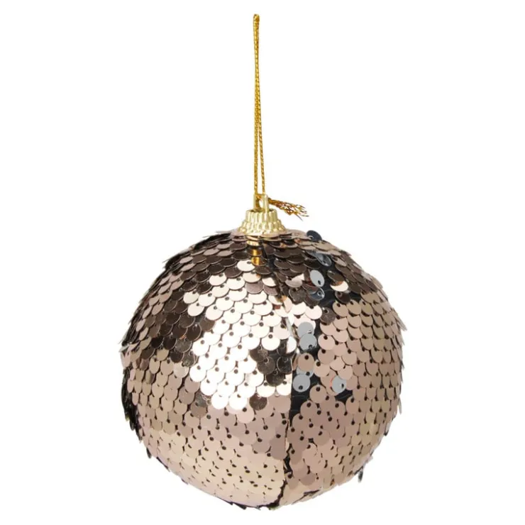 Xenos Kerstbal pailletten - champagnekleurig- Kerstballen