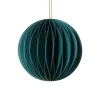 Xenos Kerstbal papier - groen -ø8 cm- Kersthangers|Kerstballen