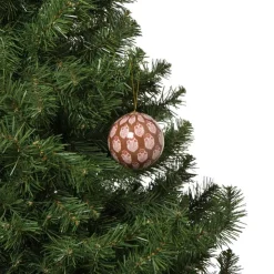 Xenos Kerstbal print - rood/beige- Kerstballen