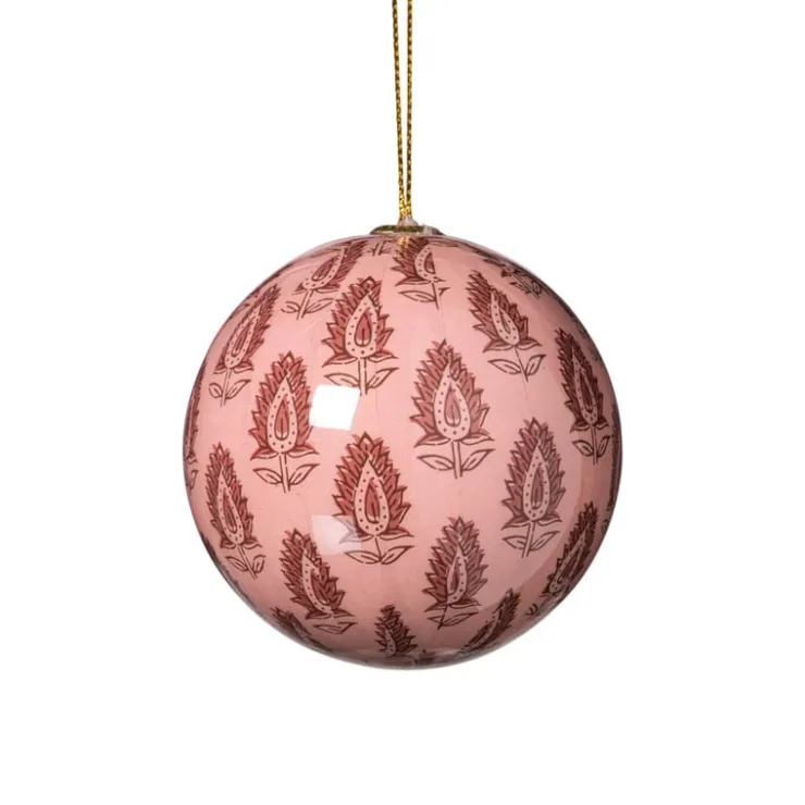 Xenos Kerstbal print - rood/roze- Kerstballen