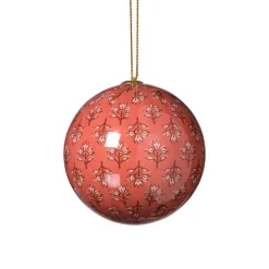 Xenos Kerstbal print- paars/rood- Kerstballen