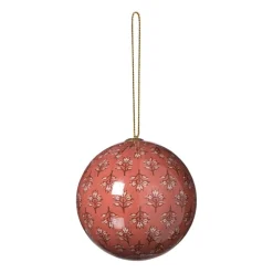 Xenos Kerstbal print- paars/rood- Kerstballen