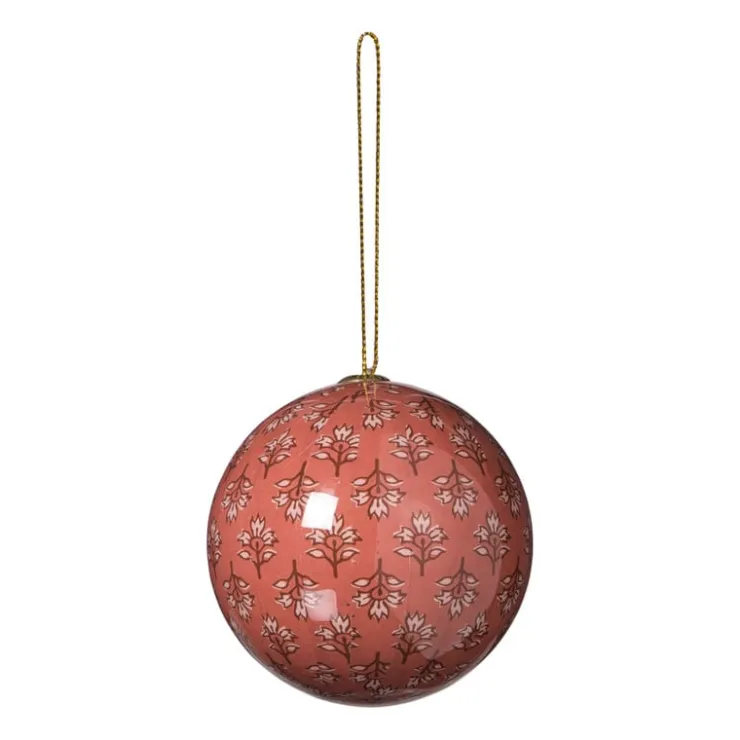 Xenos Kerstbal print- paars/rood- Kerstballen