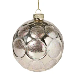 Xenos Kerstbal relief - champagnekleurig- Kerstballen