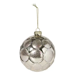 Xenos Kerstbal relief - champagnekleurig- Kerstballen