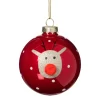 Xenos Kerstbal rendier - rood- Kerstballen