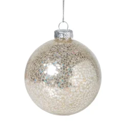 Xenos Kerstbal sequins - beige- Kerstballen